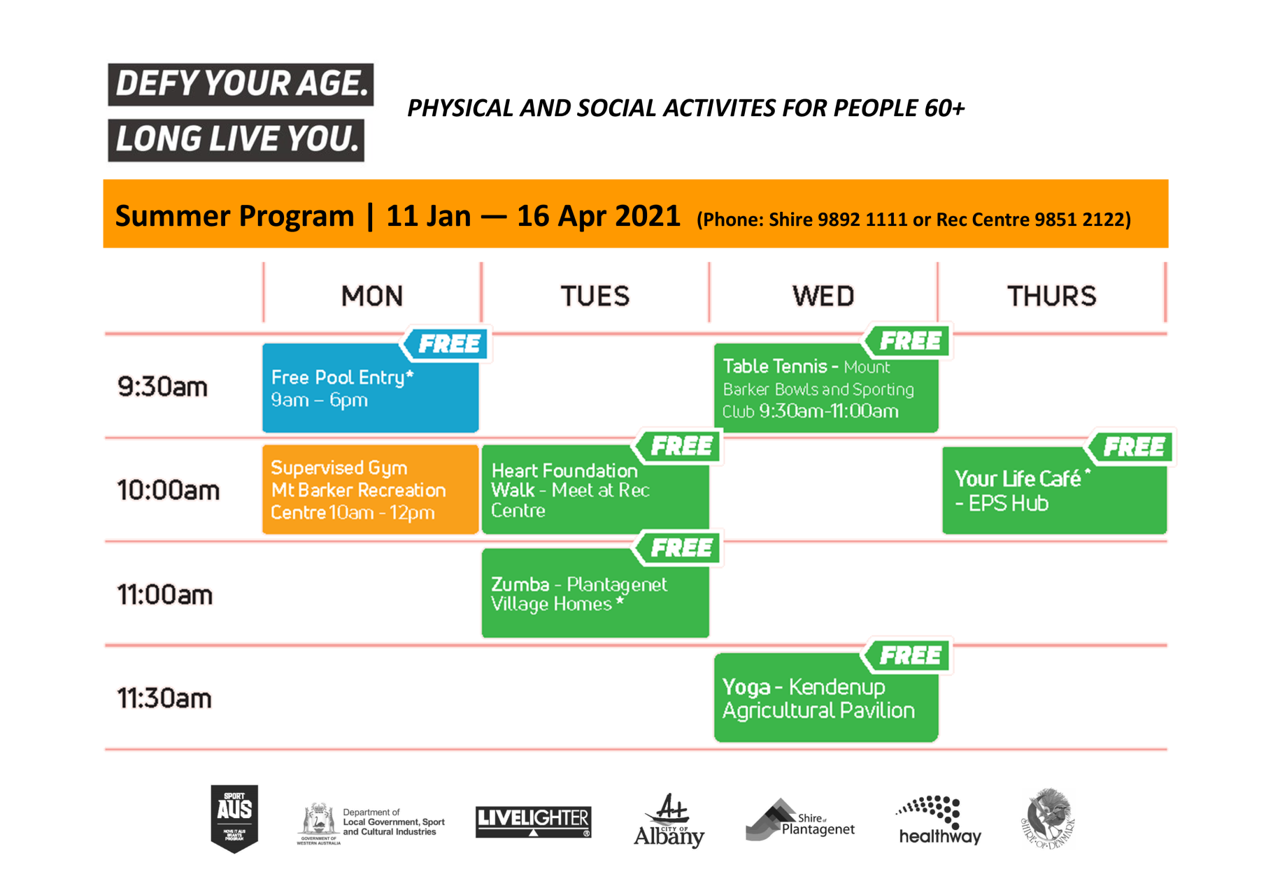 Summer Timetable
