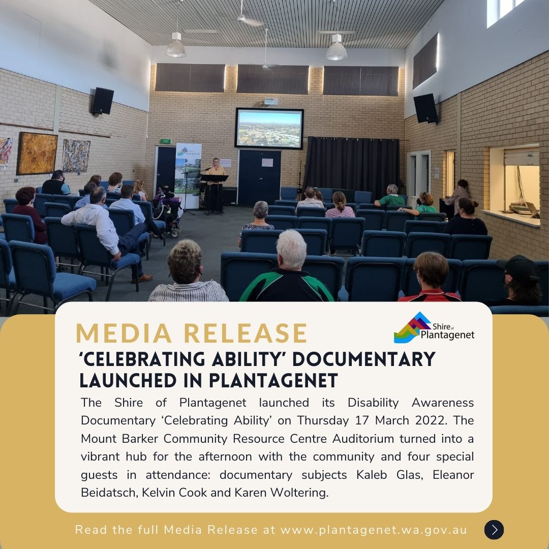 ‘Celebrating Ability’ Documentary launched in Plantagenet